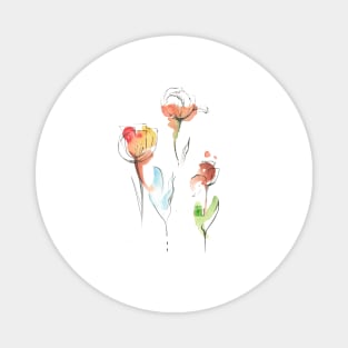 Watercolor flowers Magnet